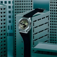 GBM-2100A-8B silvery Octagonal Farm Oak Watch Watch G-STEEL Sports Resin watch strap Metal shell res