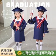 Kids Graduation Gown and Cap Set, Kindergarten Academic Doctor Robe Photo Costume
