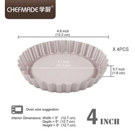 [CHEFMADE.os] 4" Non-stick Tart Pan Pie Pan Mold Circle Corrugated Pizza Tray Pizza Pan Kuali Pai WK