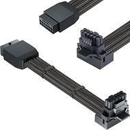PCI-e 5.0 12VHPWR Female to Male Extension Cable,16 Pin Right Angle Adapter 600W 16AWG 90 Degree GPU