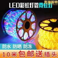 LED彩燈閃燈燈串滿天星圓二線霓虹燈串戶外防水節日裝飾燈管條