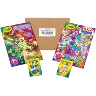 Crayola Uni-Creatures & Cosmic Cats Coloring Book Set - 2 Pack (96pgs), Animal Sticker Sheet, Metall