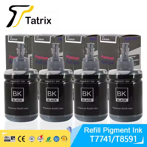Tatrix Refill Pigment Ink 140ML For Epson 774 Ink CISS T774120 T7741 for Epson Workforce M100/M201/M