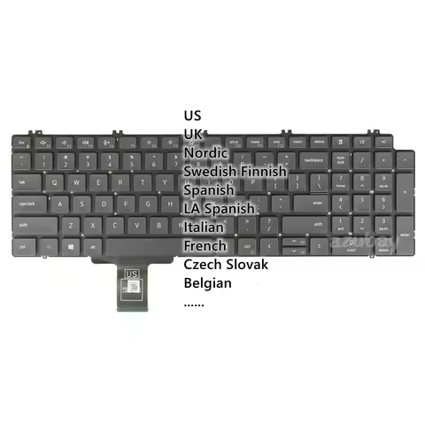 US UK Spanish Nordic Norway Danish Swedish Finnish Italian Czech Slovak Belgian Keyboard for Dell Pr