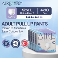 Aire Adult Diaper Pull Up Pants - Size L (4x10 pcs) (High Absorbency, Tailored for Asian Sizes, Soft