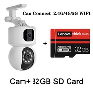【Free bracket】 V380 PRO Dual Lens CCTV 1080P Resolution Two-way Call Global Version AI Human Detecti