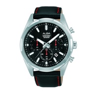 ALBA Men Chronograph Leather Date Watch VD53-X402SLBLK