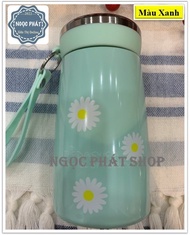 Bình giữ nhiệt bình coffee Inox 2 lớp SUS316 dung tích 320ml [Nắp gương soi nhỏ xinh]