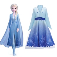Movie Cosplay Elsa Anna Princess Dress Festival Party Leisure Summer Girls Dress Snow Queen Fantasy 