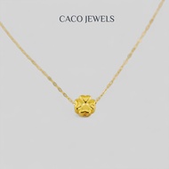 CACO 999 Pure Gold Pendant Necklace "Golden Clover" with 18K Gold Plated Chain (1 Piece)
