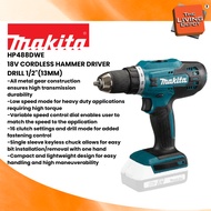 MAKITA 18V CORDLESS HAMMER DRIVER DRILL 1/2"(13MM) - HP488DWE 1 X SPEED CHARGER (DC18WA), 2 X 18V1.5