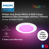 Philips Hue Smart White & RGB Colour Ambience Slim Downlight (90mm/ 170mm) | Cut-out 70mm / 152mm | 