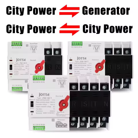 Jotta W2R-2P/3P/4P 100A 125A 220V 50/60Hz Mini ATS Automatic Transfer Switch Electrical Selector Swi
