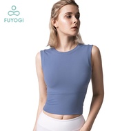 FUYOGI Yoga Vest with Chest Pad Short Sleeves