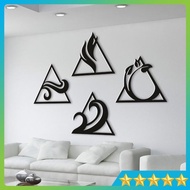 Embossed Wall Decoration with 4 Elements - Minimalist Wall Decor with 4 Elements