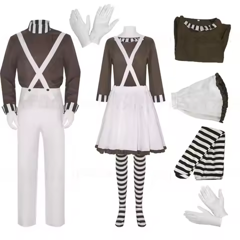 Halloween performance costume Charlie cosplay set clown top suspender skirt gloves socks sweet choco