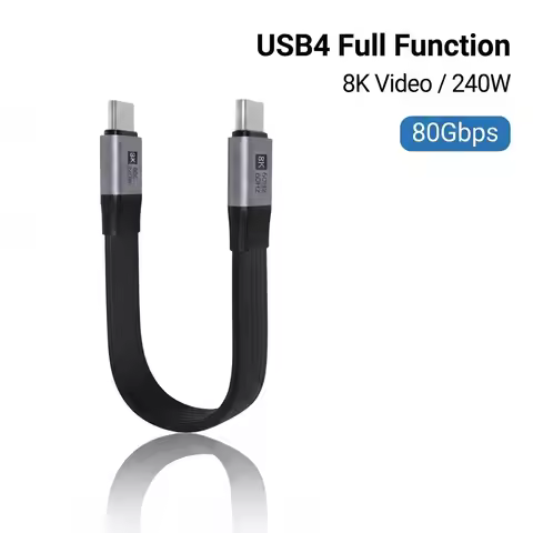 New Short USB C to USB C Full Function Cable USB4 Date Cable 80Gbps 8K PD 240W Cord for Thunderbolt 