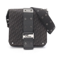 【二手】Dior Street Chic Trotter 單肩包，黑色帆布皮革，男女通用