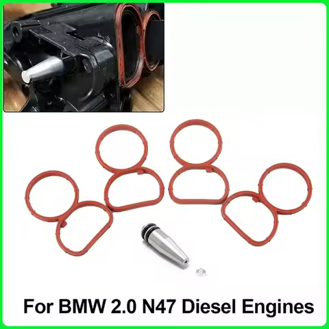 11618507239 Car Engine Intake Inlet Swirl Flap Delete Blank Plug Bung Metal With Manifold Gasket For