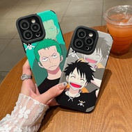 Japanese Comic One Piece Luffy Sauron Silicone Leather Case Dust-Proof Hole Protection Phone Case Suitable for iPhone 15 14 13 12 11 Pro Max