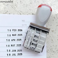 STAMWEEKEND Digital Date Wheel Stamp, Practical Vintage Self-Inking Rubber Date Stamp, DIY Scrapbook