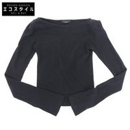 เสื้อแขนยาวคอเรือเปิดไหล่ผ้าฝ้ายสีดำสำหรับผู้หญิง แบรนด์ Ans Dots Loevner