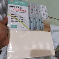 Ivory Shower Curtain 180X200Cm Curtain/ Crystal Textile Polyester/