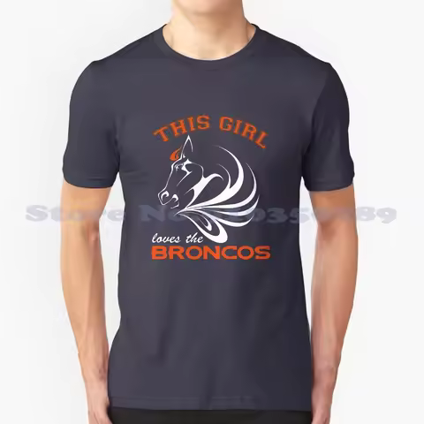 This Girl Loves Her Broncos Black White Gray Fashion Tshirt Denver Colorado Broncos Football Elway O