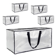 4 Pack 110L Moving Boxes Large Strong with Lid Heavy Duty Waterproof Storage Box for Moving House La