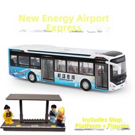 Sound and Light Bus Model Alloy Tourist Bus