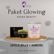 Yuk1 NEW PAKET GLOWING SABUN + GOLD JELLY KEDAS BEAUTY