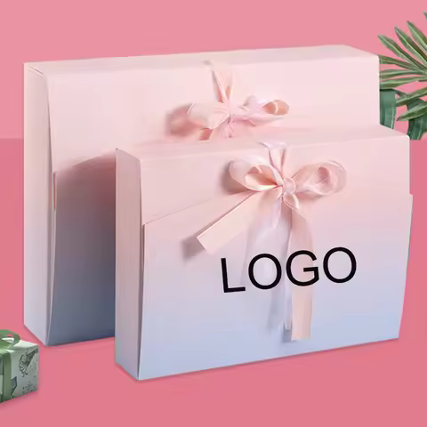 5Pcs Custom Logo Bow Ribbon Gifts Boxs Paper Packing Box Scarf Box Pajamas Shirt Packaging Box Gift 