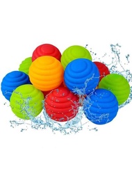 12入組可重複使用的矽膠水球,水球玩具,夏季游泳池戶外用品