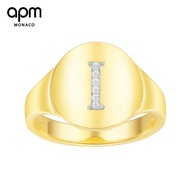 APM Monaco golden yellow letter I ring female trendy personality index finger ring simple retro