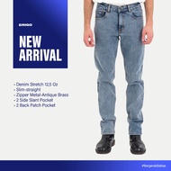 Erigo Denim Pants Efron Medium Blue Sand Wash - Unisex Denim Trousers