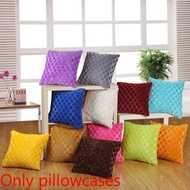 Diamond patterned sofa backrest cover 43x43cm plush embossed cushion cover square solid color pillow