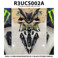 Rapido Cover Set Modenas Kriss 110 MR3 Drum Monster GP (1) Black Blue Red Sticker Tampal Motor Kriss