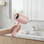 Simmo Mini Handheld Fan Portable 5000mAh 100 Gears Digital Display LED Fan Ultra Wind Pink  simmo mi