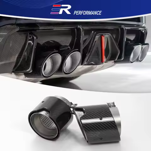 1PCS ER Real carbon fiber Exhaust tip Car Accessories for BMW M3 G80 M4 G82 G83 G8X Upgrade stainles