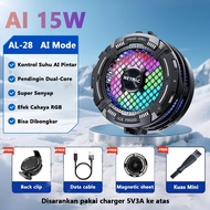 【New Ai】NETPAC Ai Funcooler AL28 Fan Cooler Magnetic Back Clip 2 in 1 Kontrol suhu cerdas AI with RG
