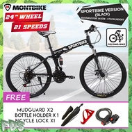 MONTBIKE SPORTBIKE [SP328] 24" Wheels Mountain Bike With 21 Speeds Folding Bicycle Road MTB Bicycle Basikal Lipat Basikal Gunung Dewasa Bicycle for Adult