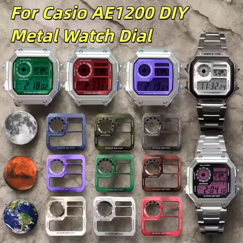 AE1200 DIY Metal Literal Dial For Casio AE1200 Watch Dial Mod Kit Movement Copper Watch Faces Modifi