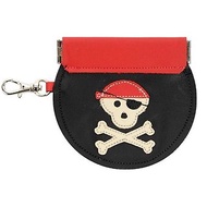 手工皮革 真皮 壓口型 零錢包 附鑰匙扣環 海盜