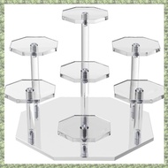 (Q X C W) 1 Piece Acrylic Risers Display Stand 7Tier Perfume Organizer and Cupcake Stand Storage Dis