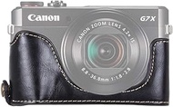 Liuluming 1/4 inch Thread PU Leather Camera Half Case Base for Canon G7 X Mark II (Black) Liuluming (Color : Black)