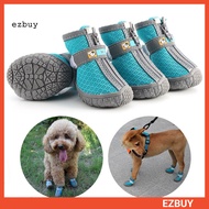 [EY] 4Pcs Pet Shoes Lightweight Wear-resistant Breathable Fashion Dogs Mesh Sneakers Pet Supplies