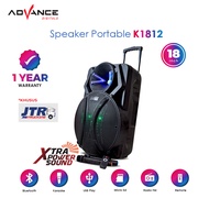 Speaker Bluetooth Advance K1812 18 inch With 2 Mic Garansi Resmi 1 Thn