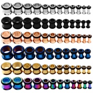 9pairs Stainless Steel Single Flared Ear Plugs Kit Tunnels Gauges Stretcher Piercings Mixed Size 14G