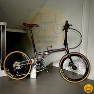 Fnhon Gust 22” • 9 Speeds Shimano • Litepro Schwalbe One 451 Foldable Folding Foldie Fold Bike Bicycle 451 • Rose Gold