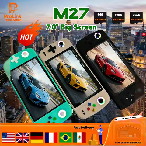 M27 Handheld Game Console 7 Inch IPS Screen Support Linux System Players 3D Joystick Retro Video Gam